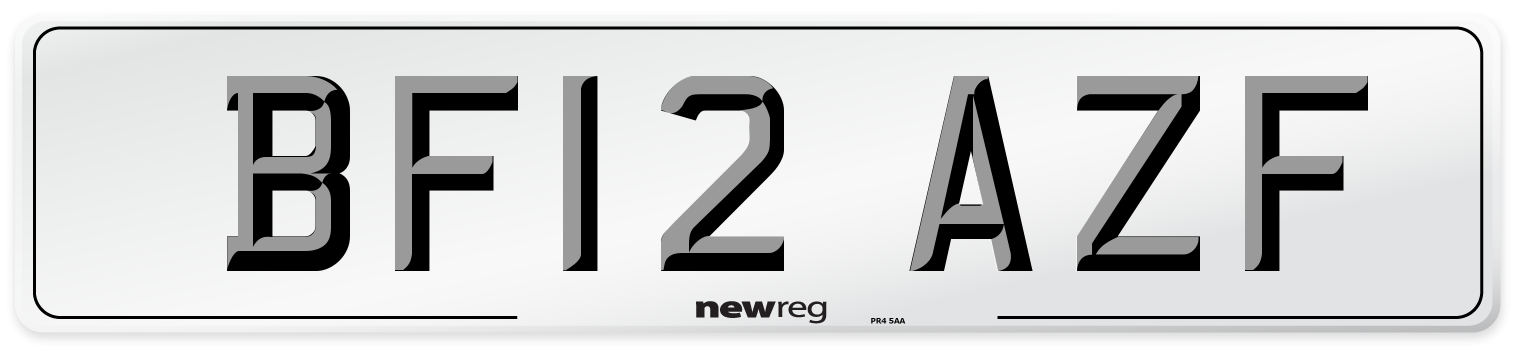 BF12 AZF Number Plate from New Reg